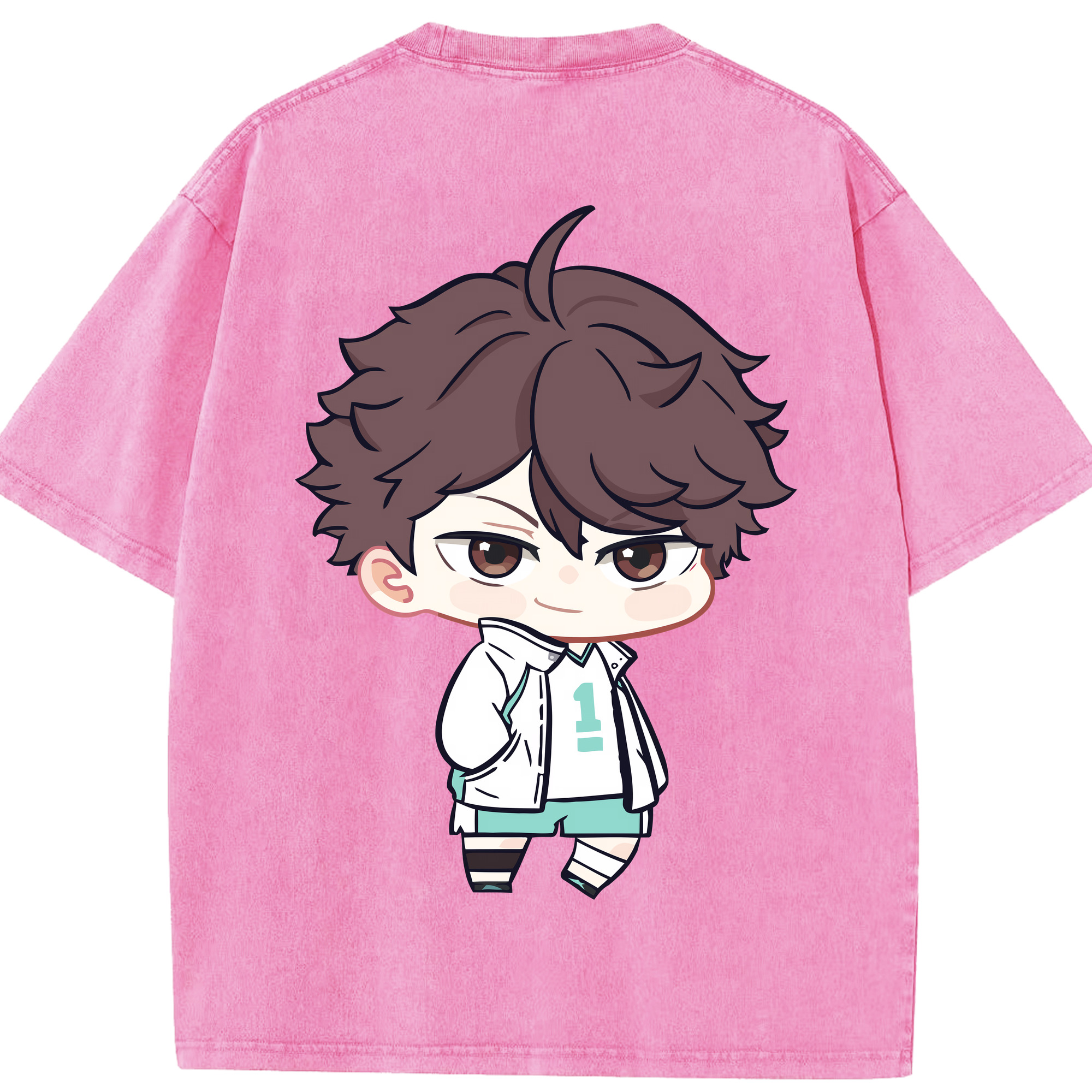 （画像用） ハイキュー!! Haikyu!! 綿100% ヴィンテージ風 半袖Tシャツ（背面プリント）